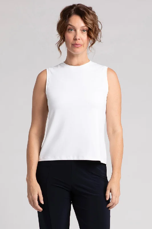 Crew Neck Slim Tank | White