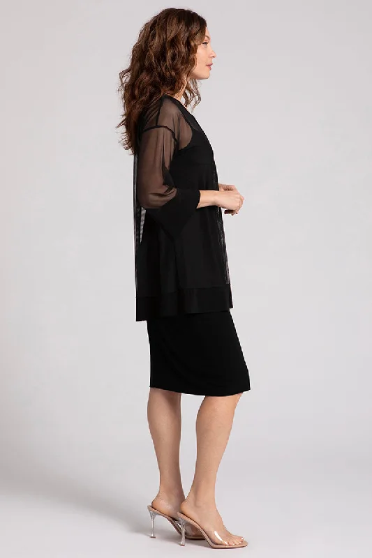 Mesh Keyhole Tunic | Black