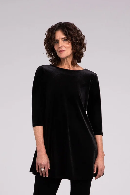 Velvet Reversible Trapeze Tunic | Black