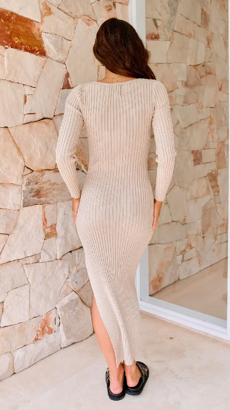 Kaavia Midi Dress - Nude