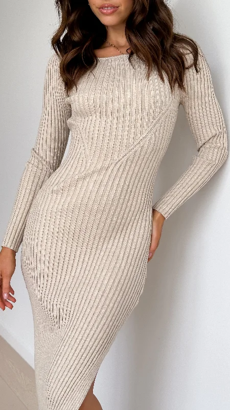 Kaavia Midi Dress - Nude